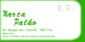 marta palko business card